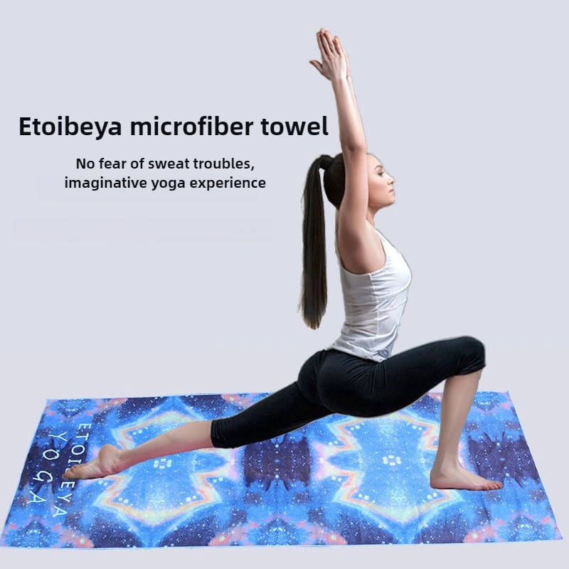 

65x185cm Non-Slip Sweat-Absorbing Yoga Mat Towel - Portable Fitness Exercise Mat for Yoga Pilates Gym Travel Home Workout