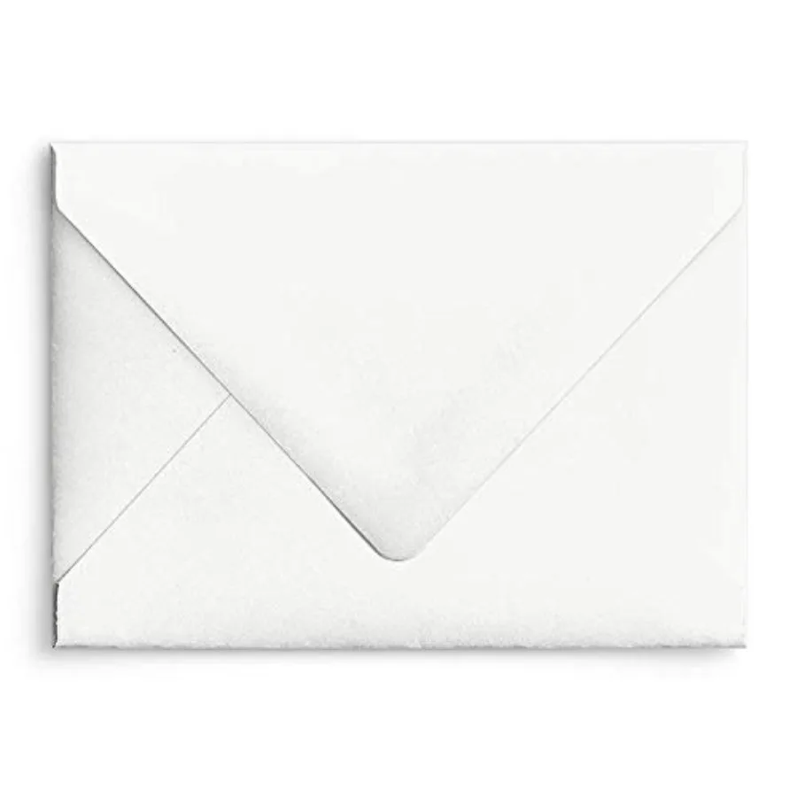 

Белые хлопковые конверты для приглашений A7 Euro Curved Flap Matte - упаковка 50 шт.