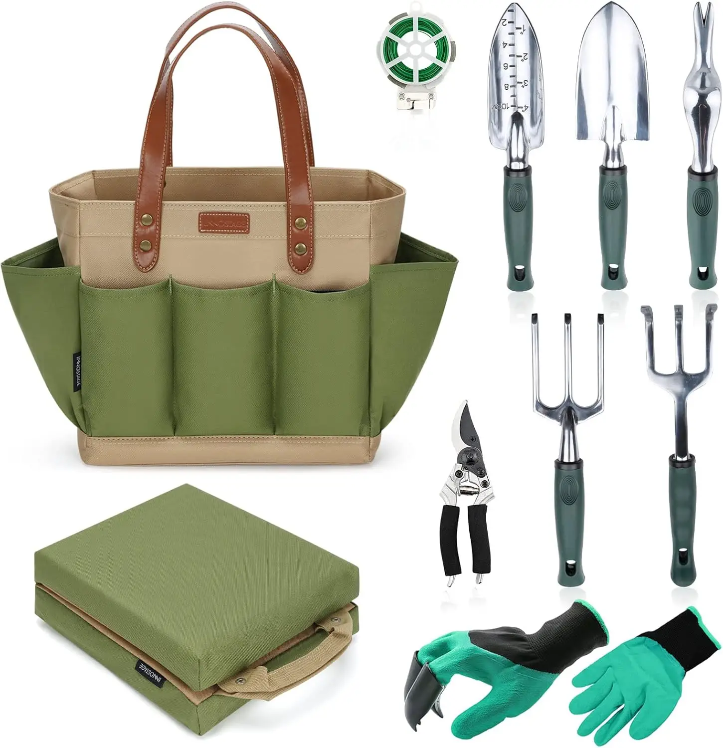 

Garden Tool Tote with 11-Piece Kit, Organizer & Free Accessories