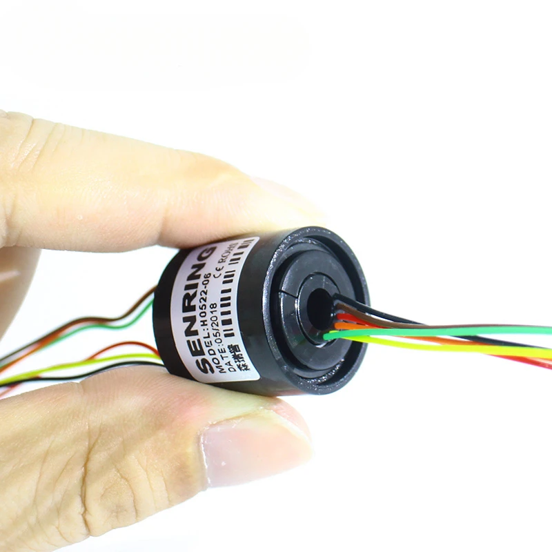 Electric slip ring small through hole conductive slip ring aperture 5mm outer diameter 22mm 6-way 2A collector ring