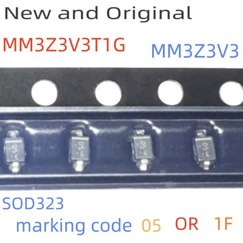 Mm3Z3V3 Mm3Z3V3T1G Sod323 3.3V Zener Voltage Regulators Marking Code 05