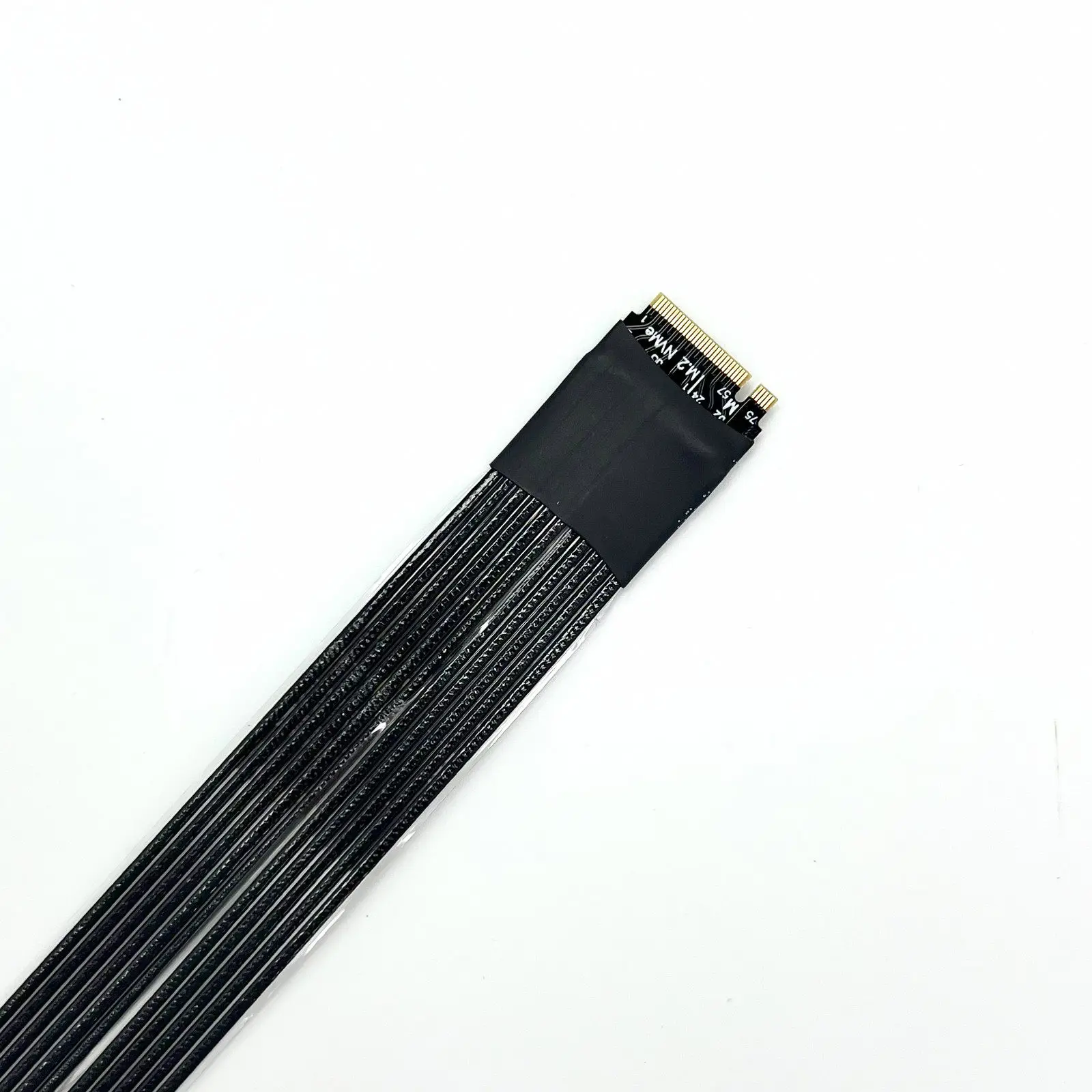 ADT-Link Male to Male PCIe 5.0 M.2 NVMe to M.2 NVMe Gold Finger Extension Cable Silver Wire High Speed SSD Riser Adapter