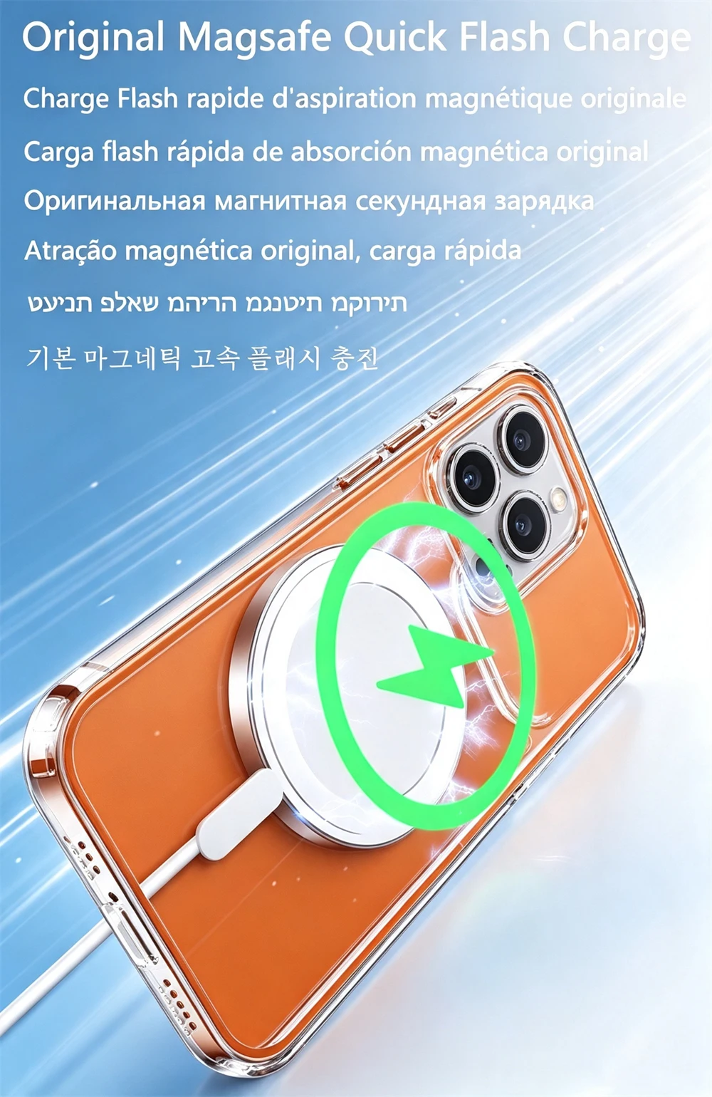 Drahtlose Magnetische Transparente Hülle für iPhone 18 16 15 14 12 13 Mini 11 17 Pro Max 7 8 Plus X Xr Xs Max SE 2020 Apple Magsafe Original Magnet Case Abdeckung mit Integriertem Kamera Präzisionsloch – Detail 2