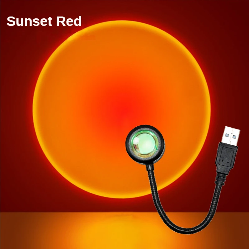 ltoon Sunset light rainbow seven-color projection light net red creative USB live broadcast background atmosphere light