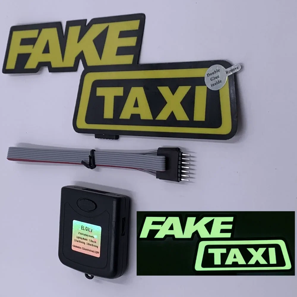 Autocollant électrique de voiture EL, taxi, lueur dans le noir, lumière LED bricolage, autocollants de voiture personnalisés, décoration