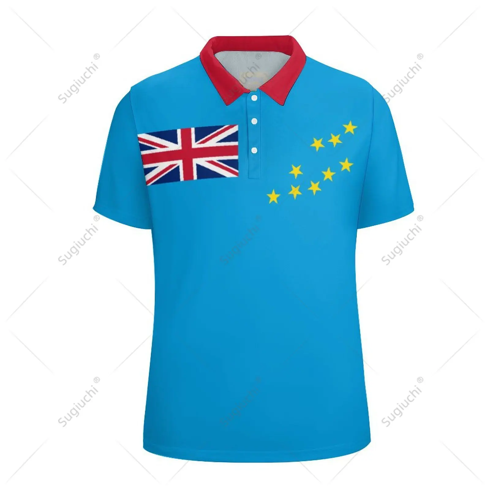 Unisex Polo Shirt Tuvalu Flag 3D Print Man Polo Fashion Clothing Tracksuits Short Sleeves