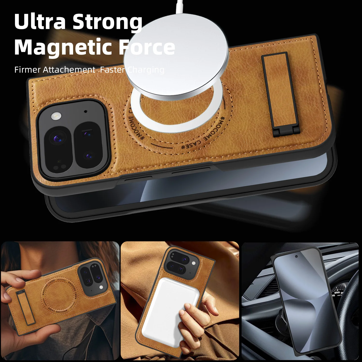 بطاقات مغناطيسية فاخرة للأعمال محفظة Solt قابلة للطي لهاتف Google Pixel 10 Pro Xl 9A 9 8 8A 7A مسنده غير مرئي لغطاء Magsafe #3