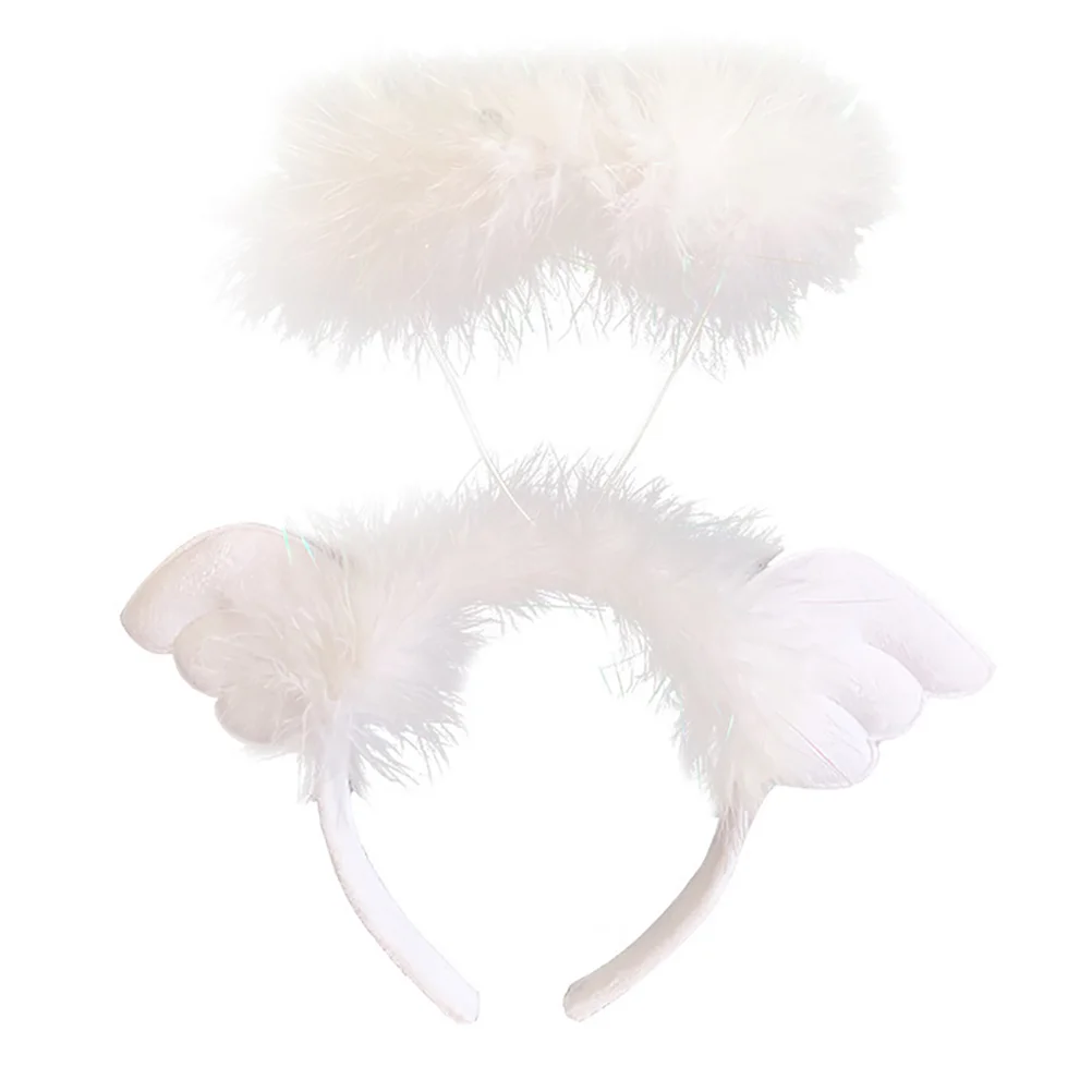 

Angel Headband Headdress Props Lovely Hair Hoop for Party Costume Performance Fabric Child