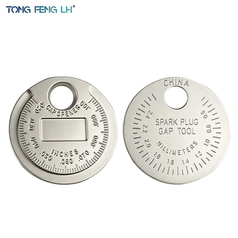 Cylindrical Spark Plug Gap Gauge Metric Imperial Dual Scale 0.6‑2.4mm Adjustment Measuring Tool for Car Motorcycle