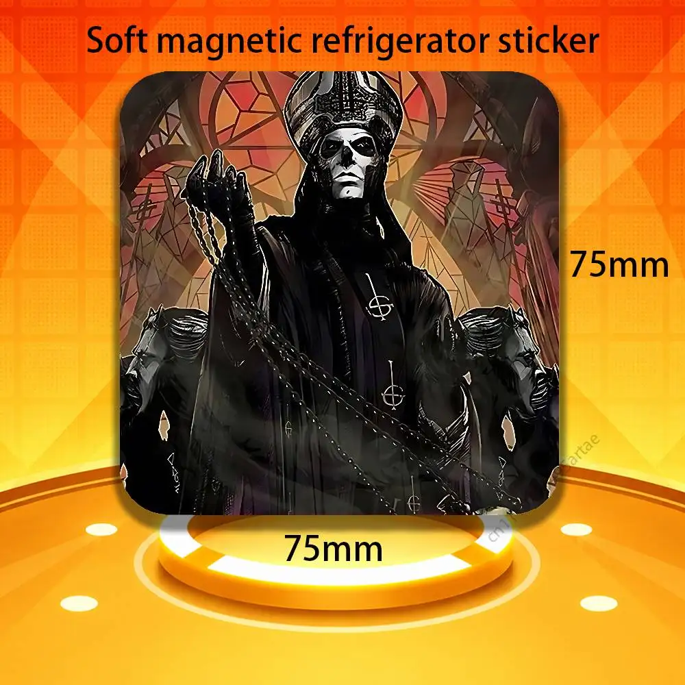 G-Ghost bc Nameless Ghoul Black Square Plastic Fridge Magnet, for Magnetic, No Trace Left, Durable, Smooth and Textured