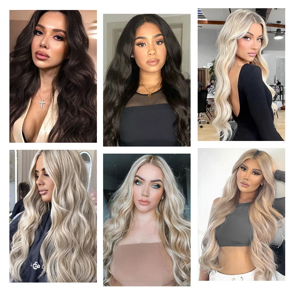 26-calowe pasma włosów typu Body Wave Syntetyczna Paquete De Pelo Syntetyczna fala Syntetyczna Tissage Blond doczepiane włosy