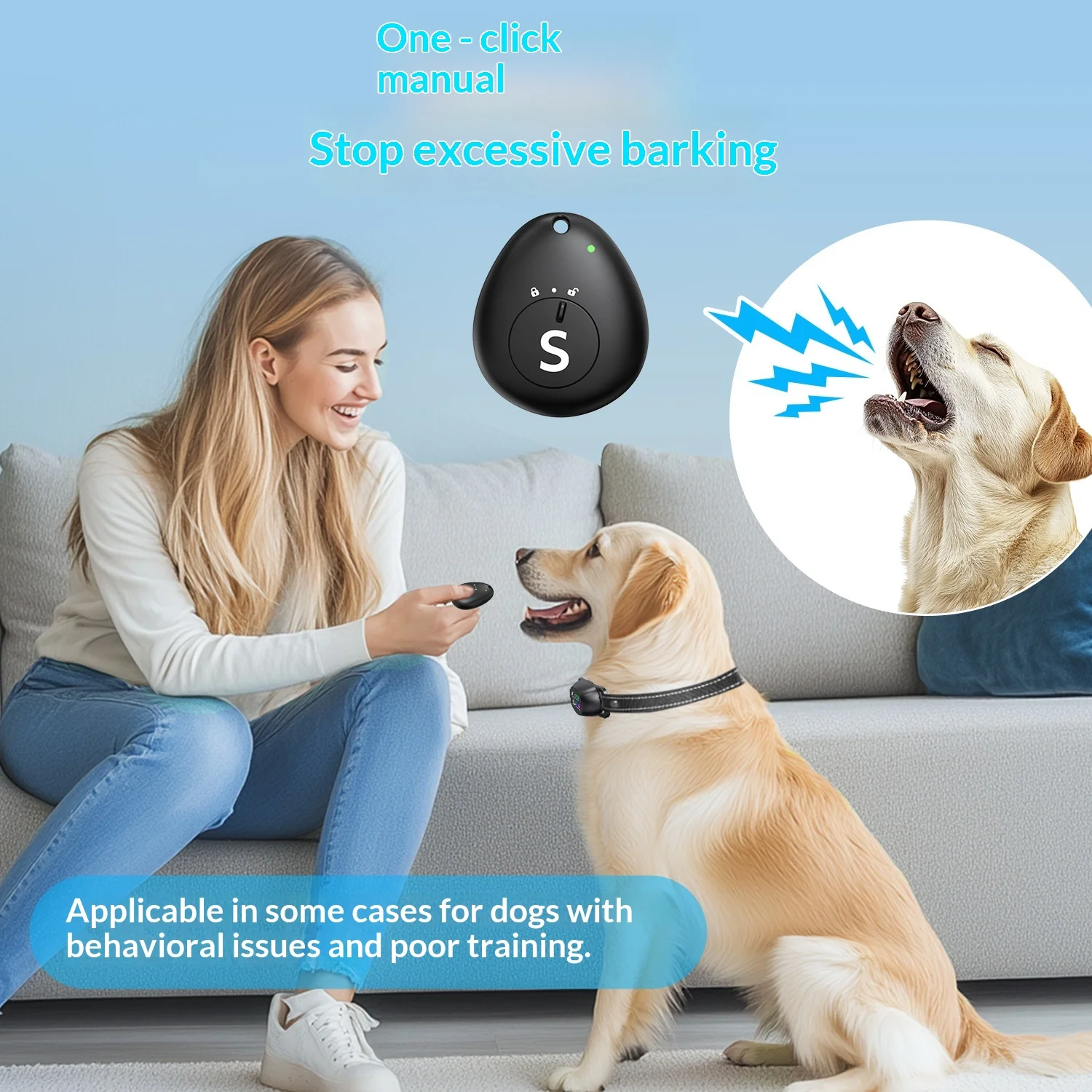Smart Automatic Waterproof Dog Training Collar with Vibration & Beep, Rechargeable Anti-Bark 2-in-1 Pet Trainer