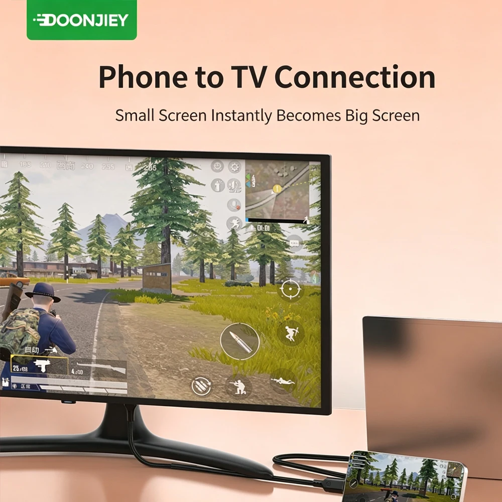 DOONJIEY USB C to 8K Displayport 1.4 Adapter for iPhone 15 Macbook Pro iPad USB Type C to 8K DP1.4 Adapter Cable 32.4Gbps 8K/60H