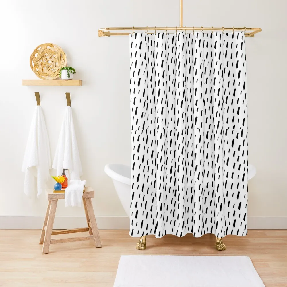 

Minimal Black and White Brush Stroke Shower Curtain Shower Bath Bathroom And Shower Products Curtain