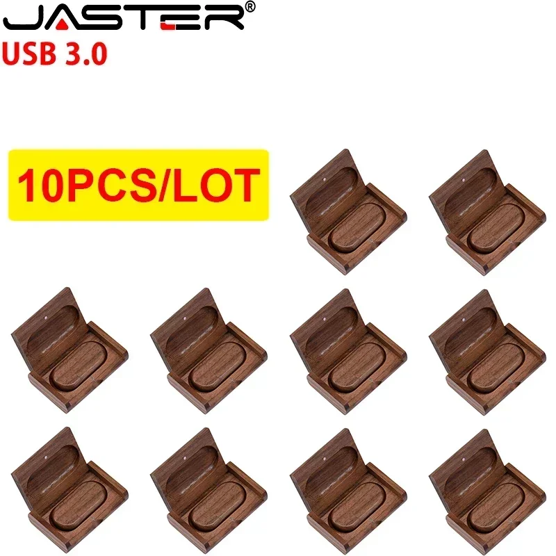 

10PCS/Lot Walnut Wooden Flash Drive 128GB Free Logo High Speed USB 3.0 Photography Gifts Pen Drives 64GB Maple Memory Stick 32GB