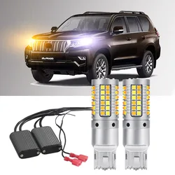 2Pcs For Toyota Land Cruiser Prado 150 Series 2009-2023 Front Turn Signal + Led DRL Daytime Running Light Canbus