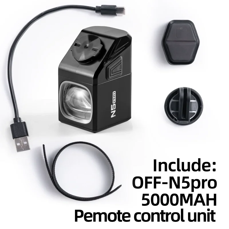 ワイヤレスリモコン自転車ヘッドライト夜間走行用、充電式 Ipx4 防水アンチグレアマウンテンバイクヘッドライト