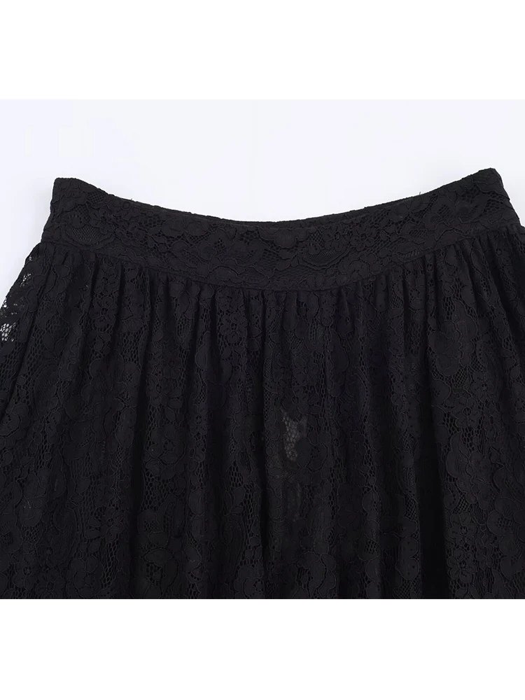 Frauen Hosen 20225 Neue Mode Frauen Spitze Druck Laterne Hosen Dünne Halb Transparent Lange Hosen 2025, Sommer Herbst Elegante Hosen