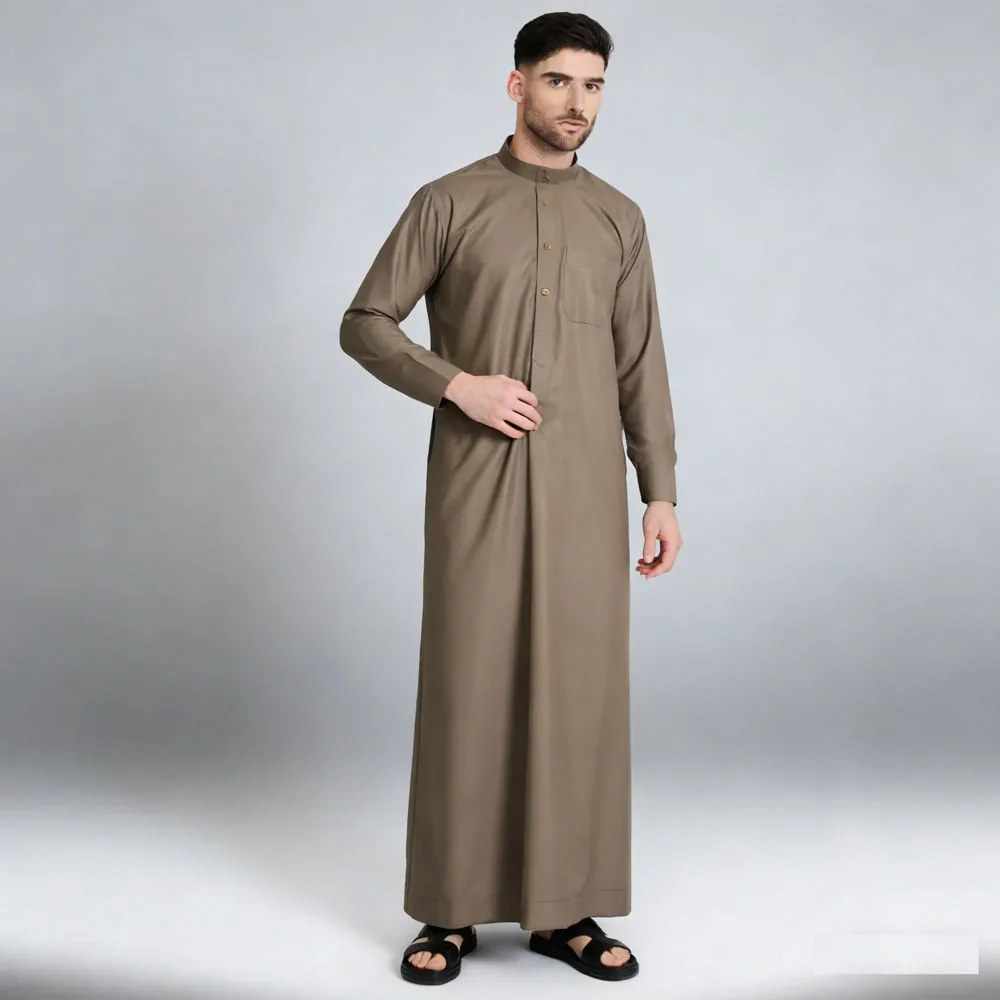

Arab Kurta Pajama for Men Thobe Muslim Prayer Robe Dubai Kaftan Abaya Jubba Daffah Dishdasha Breathable Modest Islam Jalabiya
