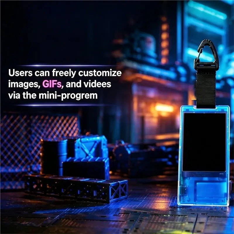 Leading-Electronic Pass Badge NFC Bluetooth Motion Picture RGB Customizable GIF HD Display ACG Anime Pendant Accessories