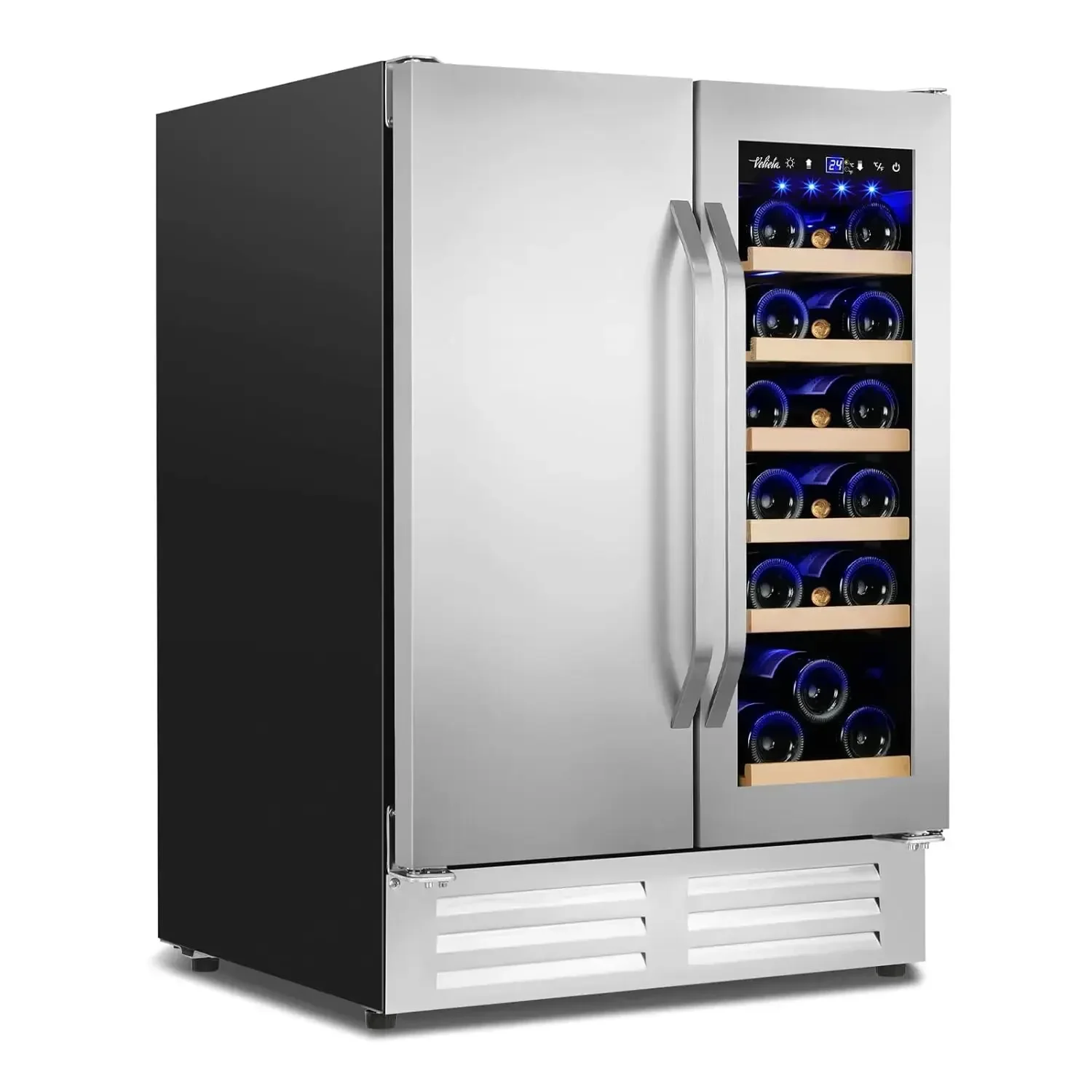 

Wine and Beverage Refrigerator,24 Inch Dual Zone Wine Beverage Cooler, Built-in/Freestanding Beer and Wine Fridge, Customized