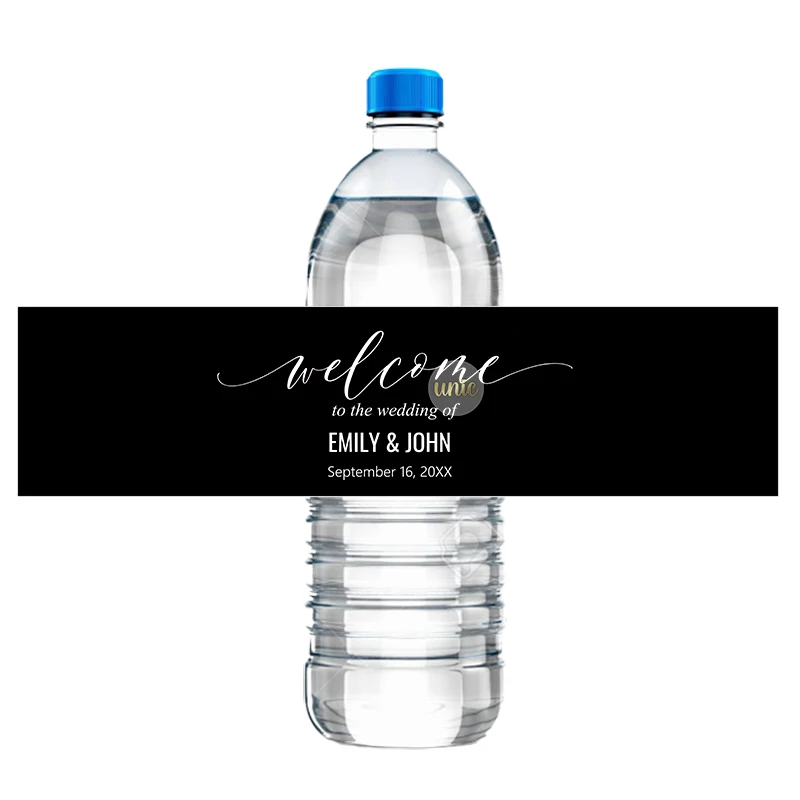 Benutzerdefinierte Willkommen Baby Willkommen bei Hochzeit Wasserflaschenetiketten Personalisierte Geburtstagsparty-Aufkleber Jeder Text Flaschenetiketten – Detail 3