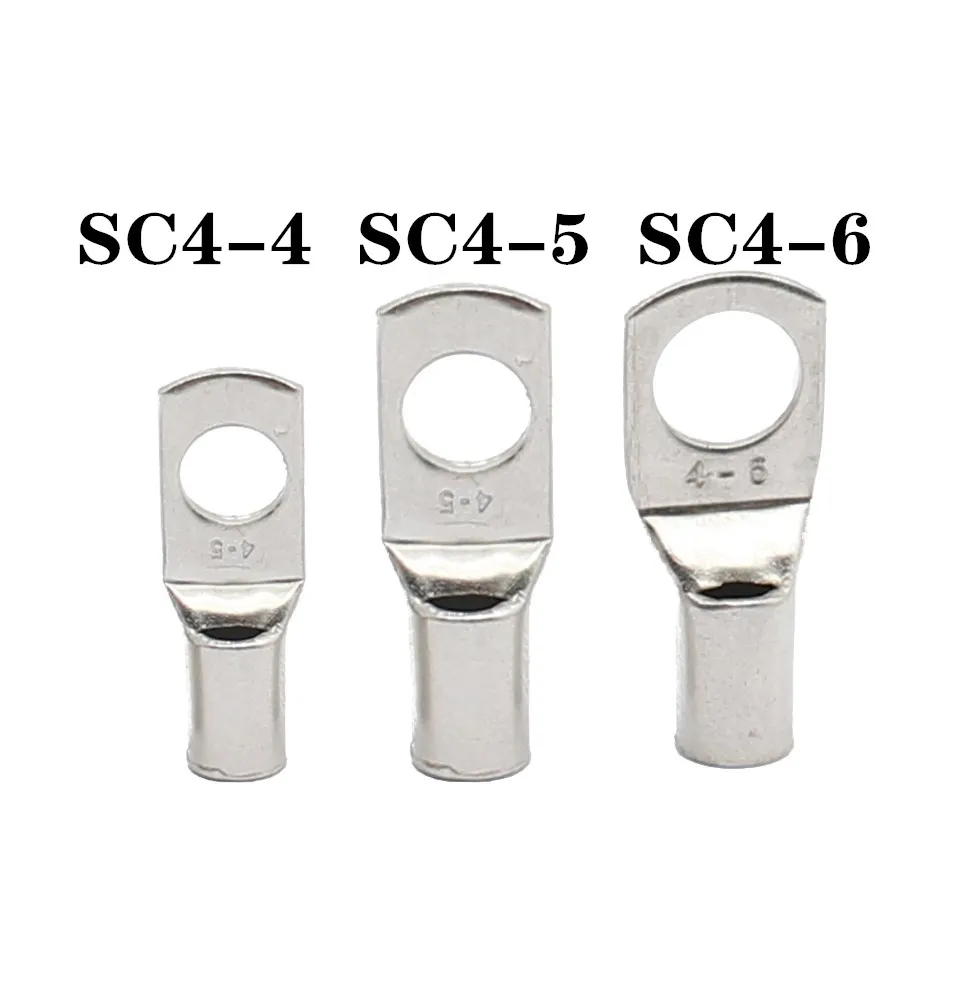 10/20/50pcs Snapshot of copper terminals SC4-4 SC4-6 SC4-8 copper nose Copper cable terminal Copper tin plated terminals
