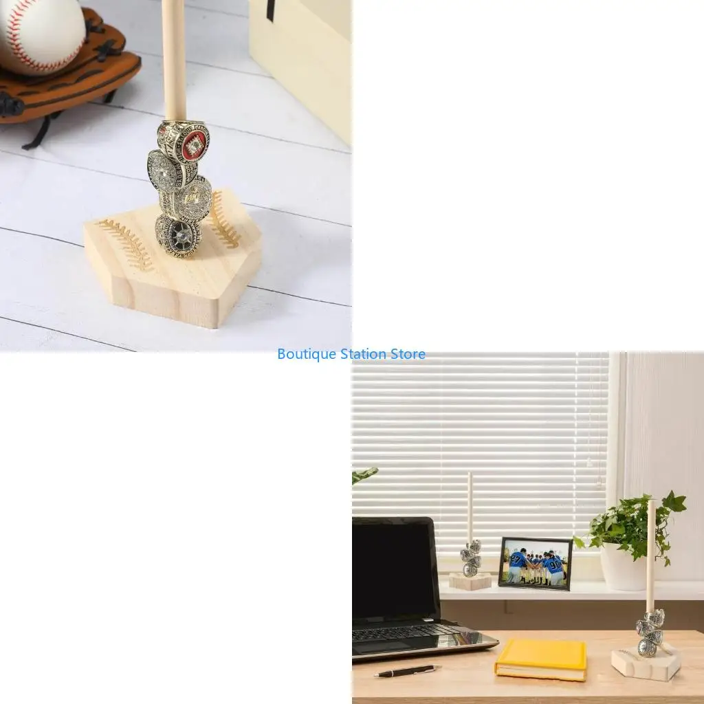 

Y55F Baseball Rings Stand Championship Rings Display Holder Softball Rings Holder Sports Rings Holder for Sports Enthusiasts