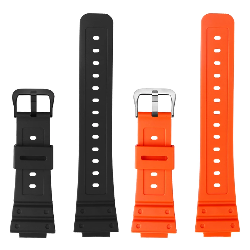สายนาฬิกาข้อมือซิลิโคนเรซินสำหรับ Casio ขนาดเล็กนาฬิกาสีดำ DW-5600 DW5610 GW-B5600 GW-5000 GA2100ยางสายนาฬิกา16มม.