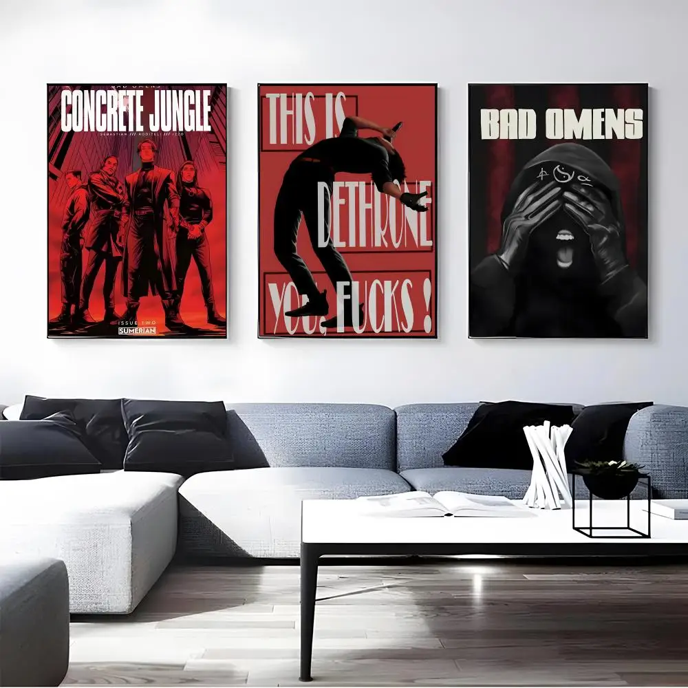 Band B-Bad O-Omens Poster Self-adhesive Art Waterproof Paper Sticker Coffee House Bar Room Wall Decor