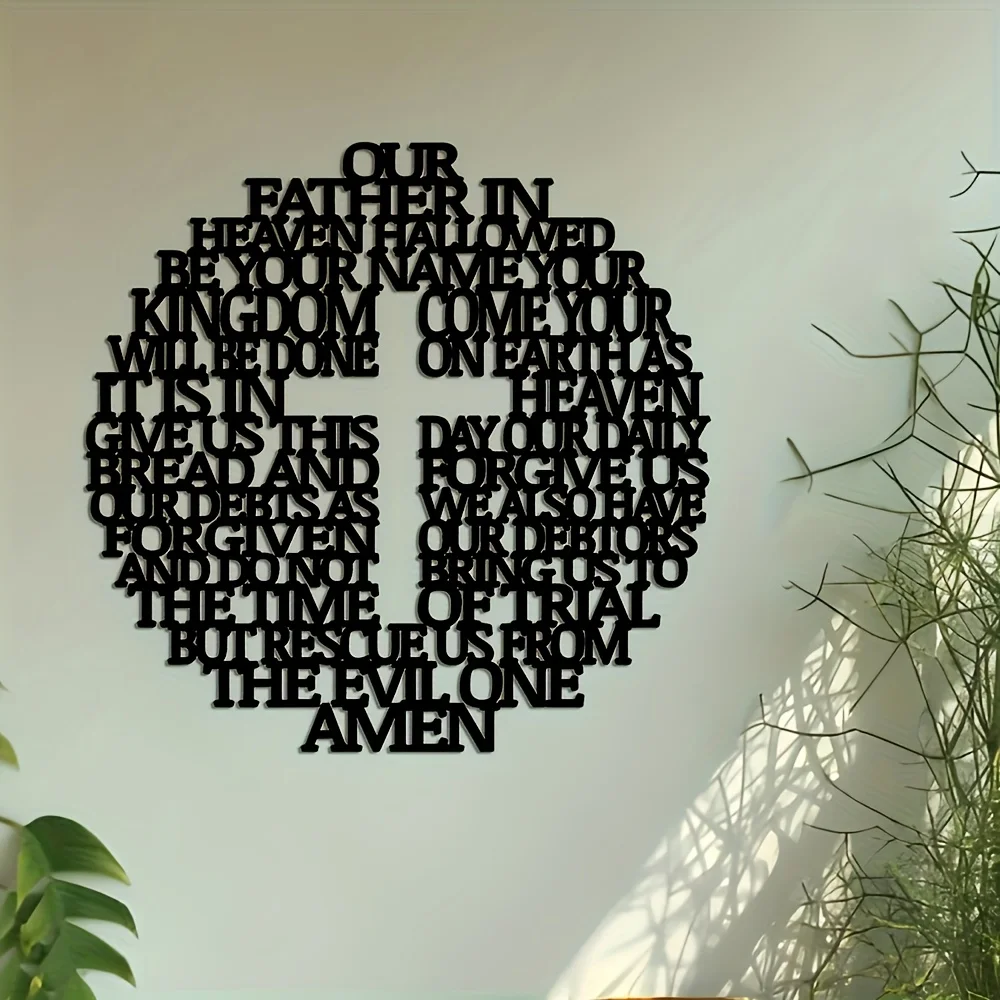 CIFBUY Metal Wall Art Jesus Christ Cross Religious Sign Home Decor Hanging Ornament for Living Room Bedroom Church Outdoor Decor