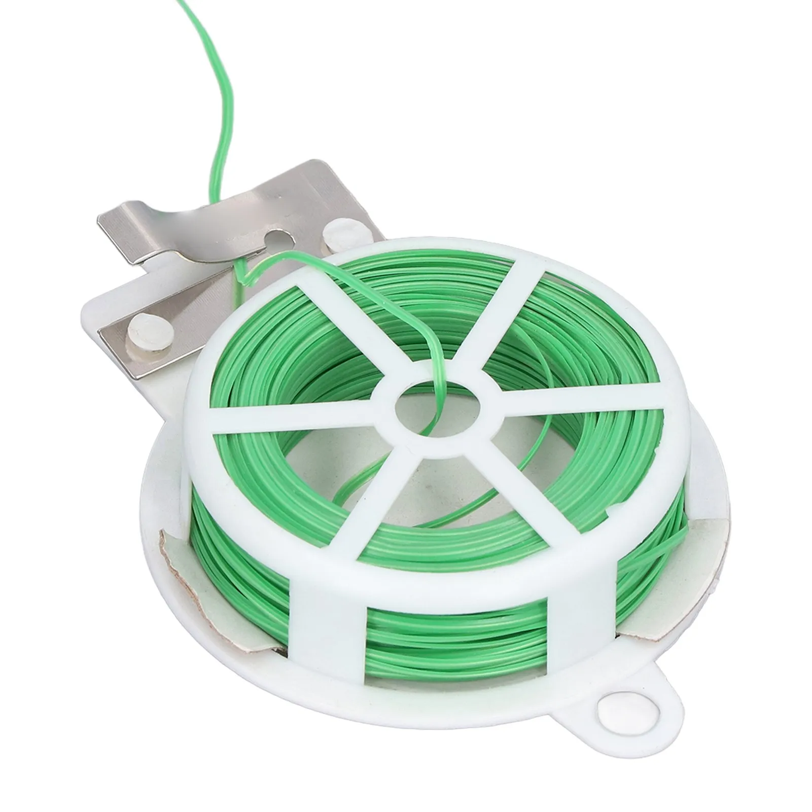 Plant Cable Tie Plastic Steel Wire Twist Roll Dispenser with Cutter for Garden Vegetable Shed50 Meters