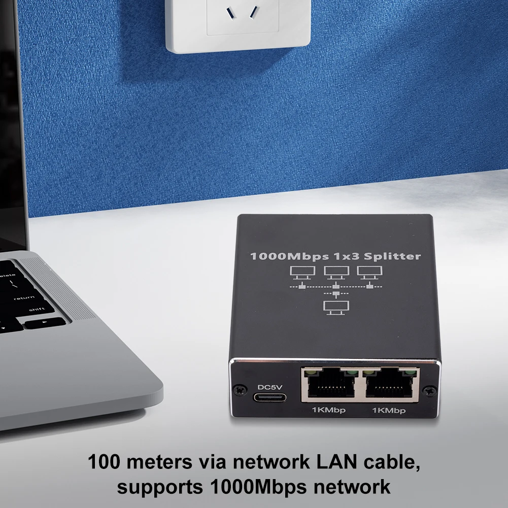 Ethernet Splitter 1 bis 3/4 1000 Mbit/s Internet Kabel Splitter Netzwerk RJ45 Splitter RJ45 Ethernet Splitter Adapter für Router
