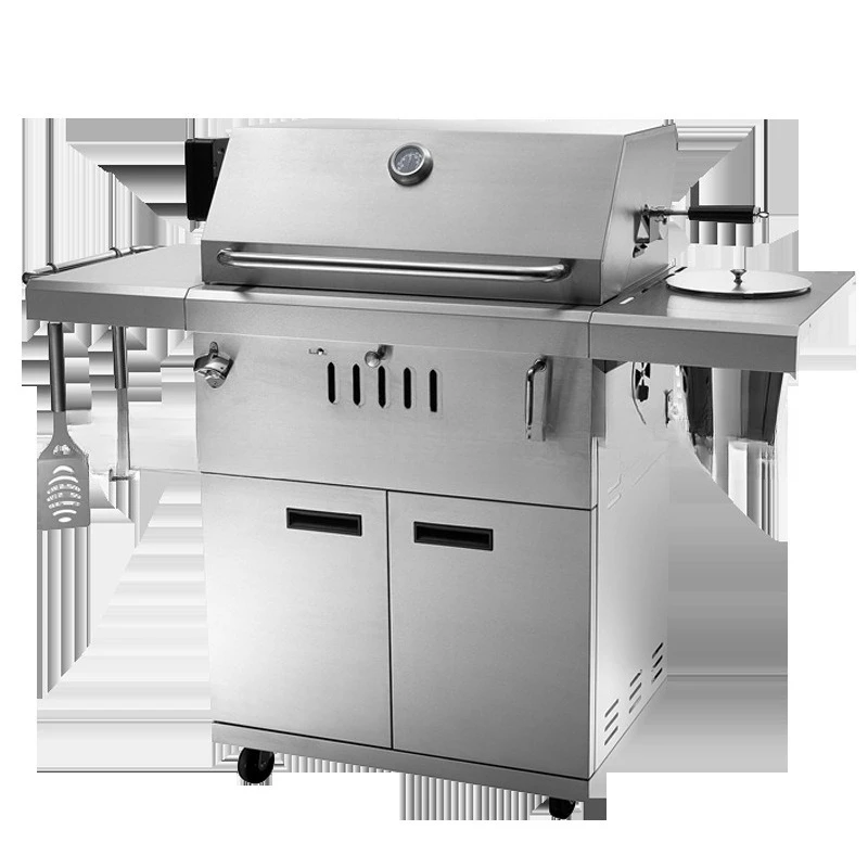 

StainlessSteel304 Charcoal Barbecue Grill for Villa Courtyard Household BBQ without Ice Bucket Ordinary Model