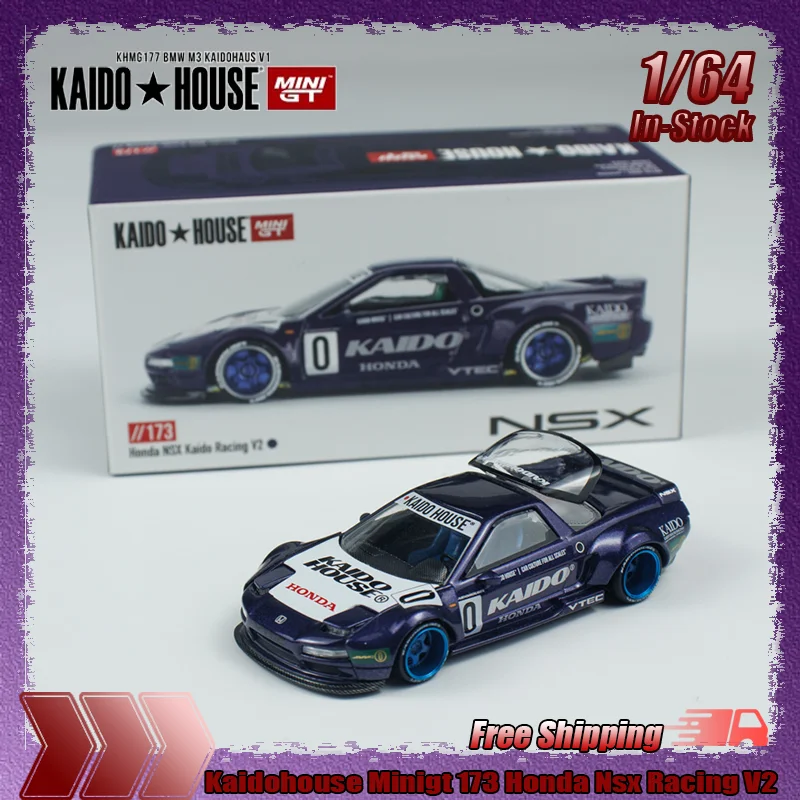 

В наличии Kaidohouse Minigt 173, 1:64 Honda Nsx Racing V2, имитация сплава, миниатюрная литая модель автомобиля, детская игрушка в подарок