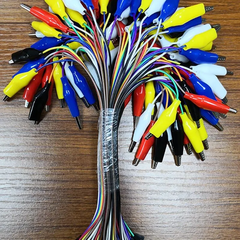 10pin Female Double-end Alligator Clip jump Wire Crocodile Clip Test Lead 2 in 1 Eclectic Jumper Wire DIY Connection 20cm/30cm