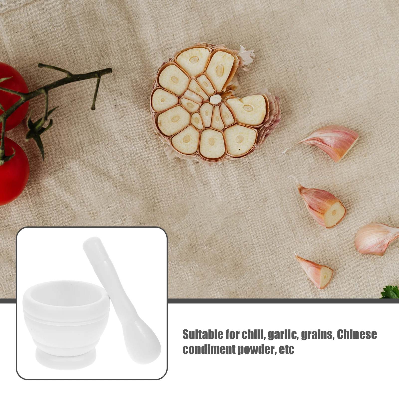 

1Set Garlic Grinding Bowl Reusable Plastic Pestle Set for Housewarming Party Gifts and Pestle Set Garlic Crusher