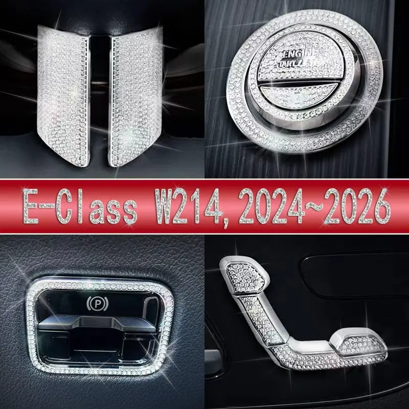 Trim Cover Interior Accessories For Mercedes Benz E-Class W214 (2024-2026) Crystal Diamond Steering Wheel