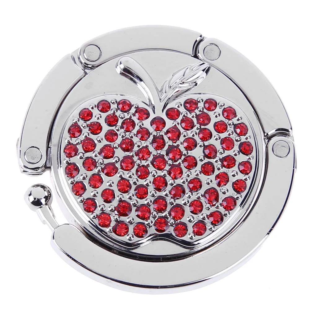 Foldable Desk Mount Bag Holder Hook Multi-Function Rhinestone Apple Bag Hanging Hook Heavy Duty Backpack Hanger for Home School