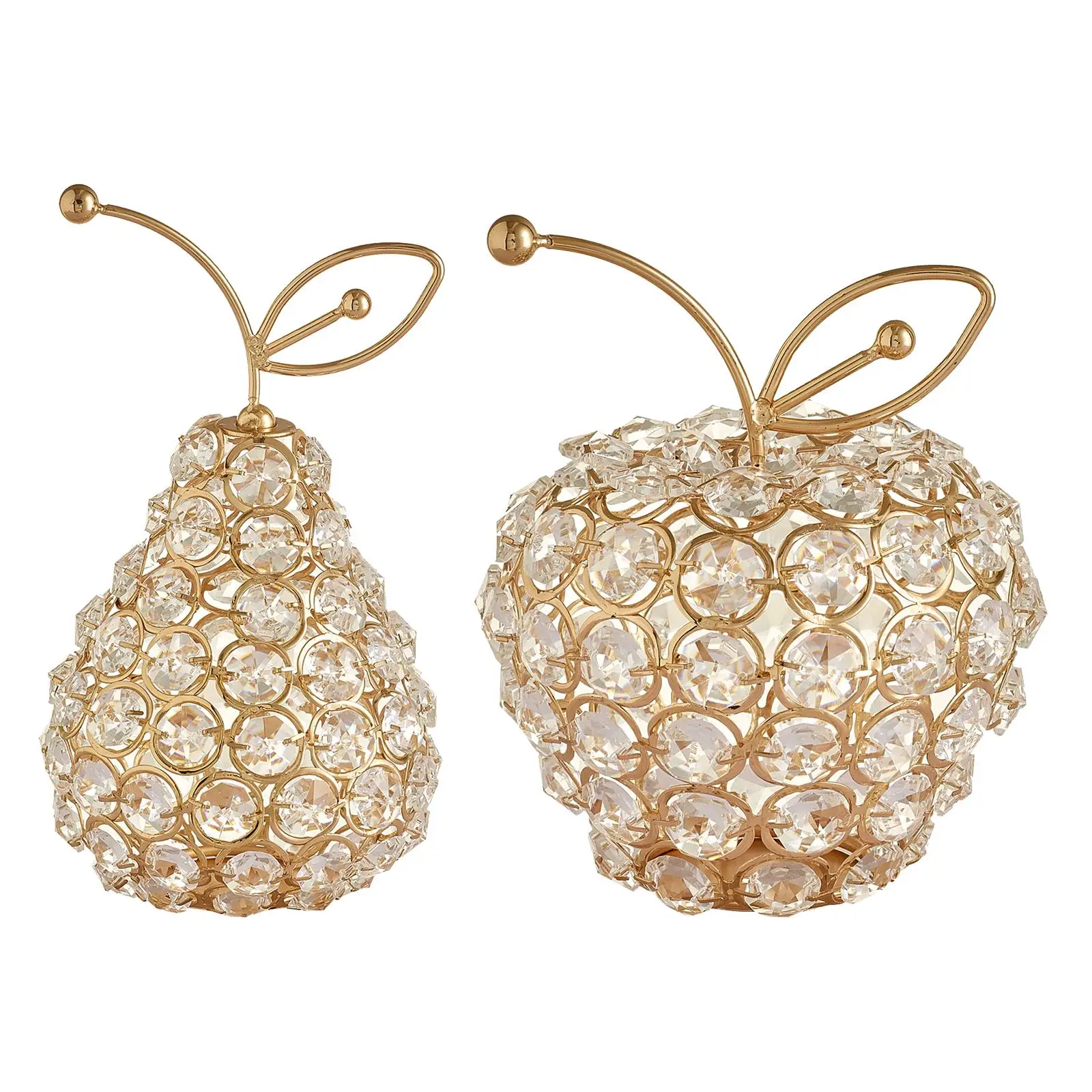 Crystal Ornament Gold Fruit Element Home Decor Party Christmas Holiday Gift