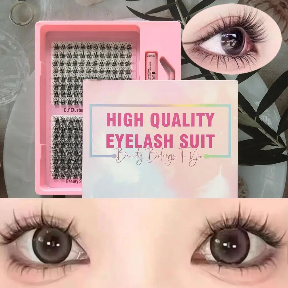 Kit de faux cils auto-adhésifs pour débutants, grande capacité, fibres douces, cils individuels pour le quotidien, les fêtes et la photographie