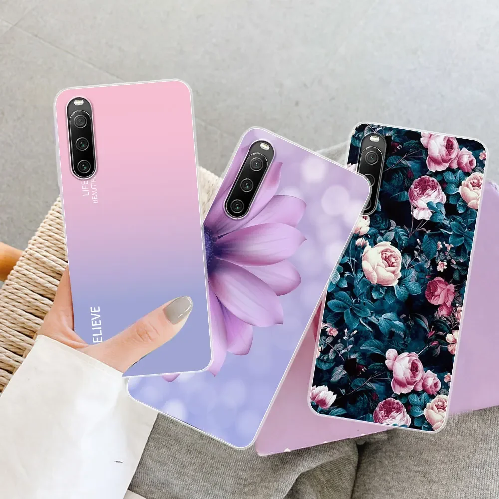 For Sony Xperia 10 IV Case For Sony Xperia10 IV Clear Cover Marble Painted Silicone Soft Funda For Sony Xperia 5 IV Bumper Coque