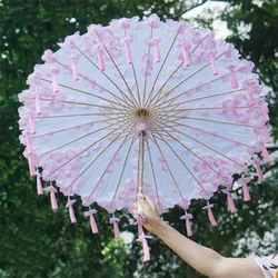 Chinese Silk Umbrella Anime Women Photography CosPLAY Prop Antique Tassels Umbrella Transparent Japan Parasol PAPER UMBRELLA