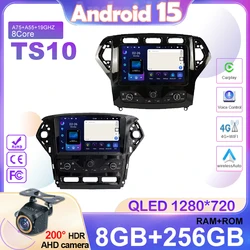 Navigation GPS Android 15 Auto Radio Stereo For Ford Mondeo MK4 2007-2014 Carplay Car Video Player 2din DVD Multimedia Head Unit