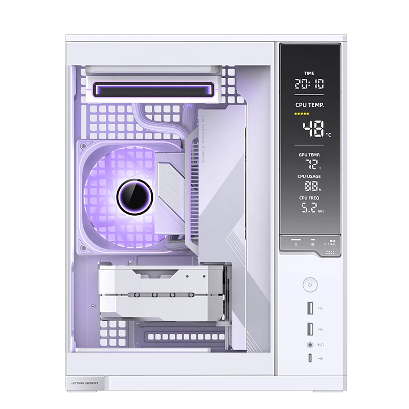 JONSBO D34 M-ATX PC Case Tempered Glass Sea View Chassis With Front Monitoring Screen Support 280mm Water Cooler BTF Motherboard view 4