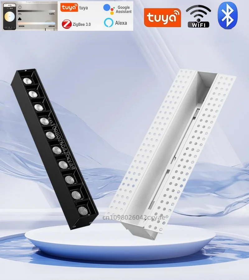 Downlights Tuya DALI, holofotes LED, luzes de teto COB, 10W, 20W, 30W luzes de grade, lâmpada de iluminação interna para sala de estar e casa