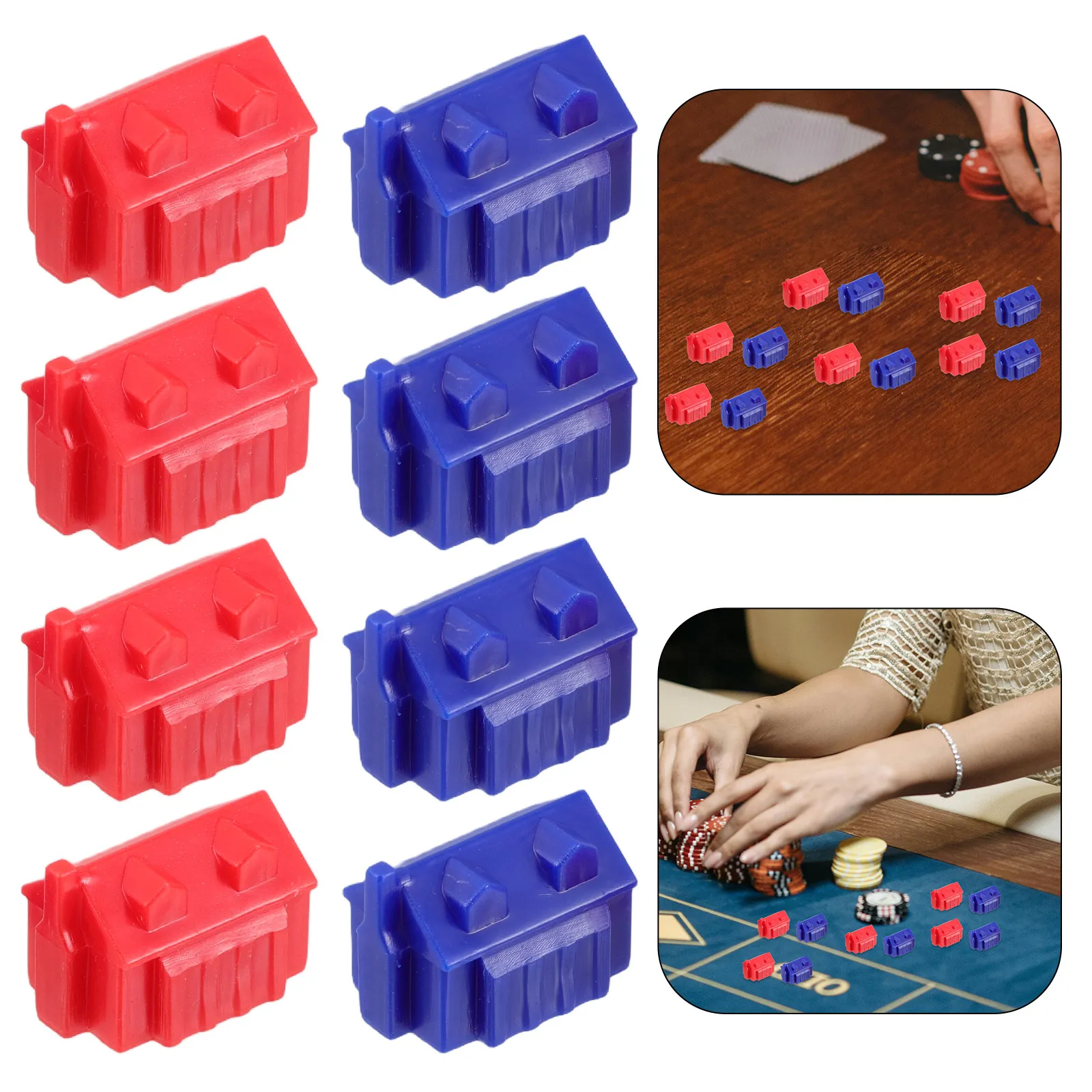 

40Pcs Board Game Replacement Plastic Houses Hotels Pieces Miniature Accessories Set for Family Board Game Supplement