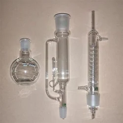 Dispositivo di estrazione dell'estrattore di vetro soxhlet da 250ml con condensatore a serpente, vetreria da laboratorio per estrattore di grasso