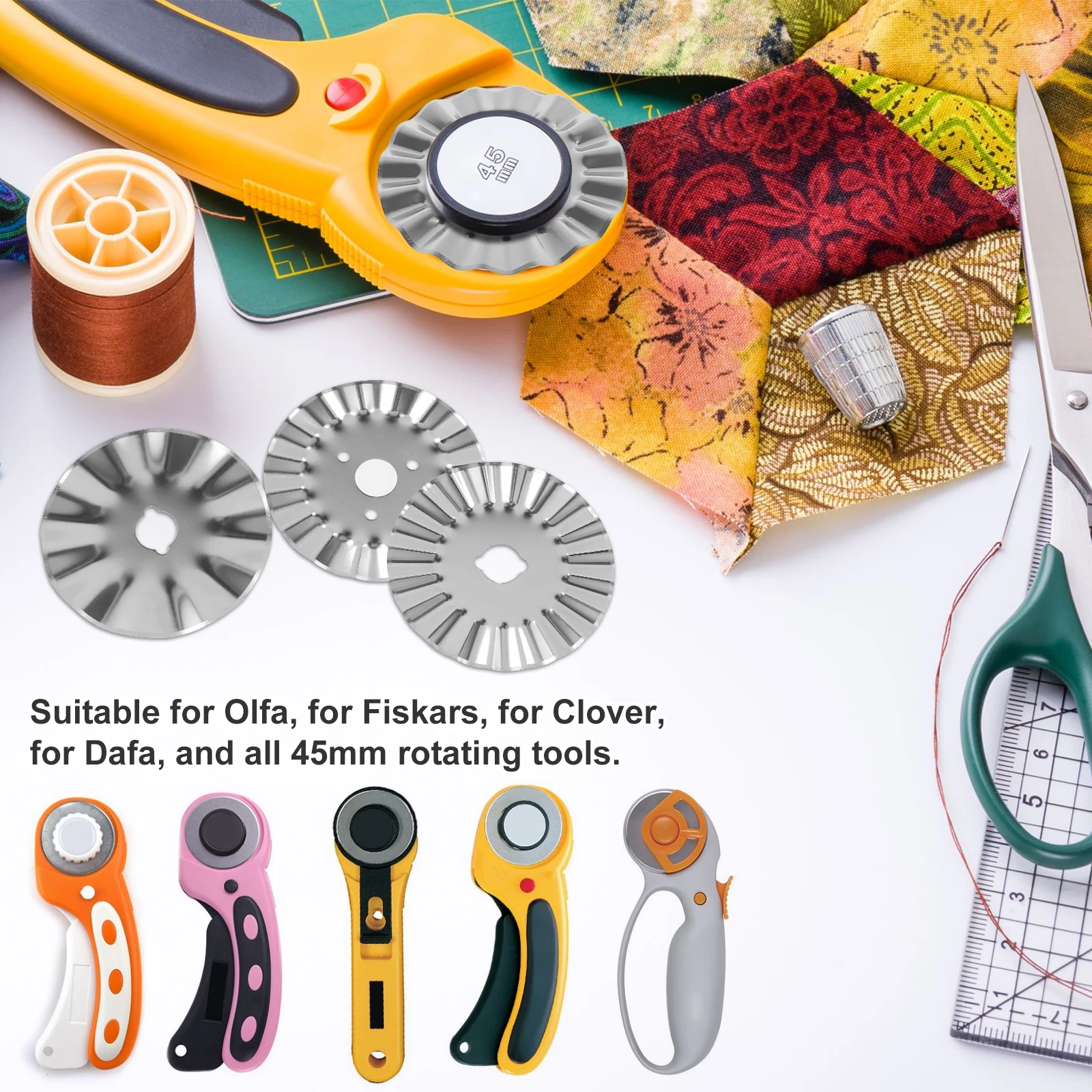 Cutter Blades Portable Wave Rotary Blades Convenient Cutter Replacement Blades Versatile Crochet Edge Rotary Cutter Blades