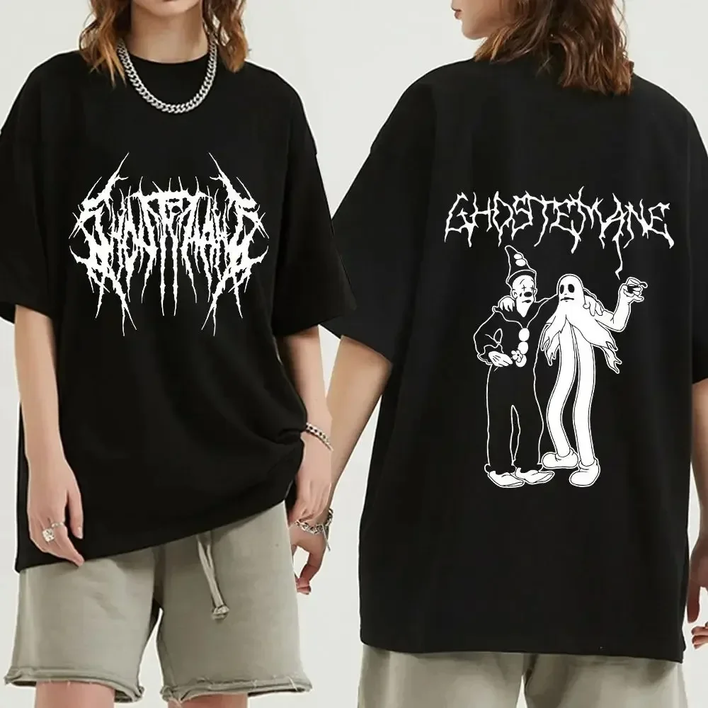 Ghostemane Double Sided Print T-Shirt Oversized Men 100 Cotton Tshirt Fashion Women Hip Hop Metal Gothic Rock T Shirt Streetwear